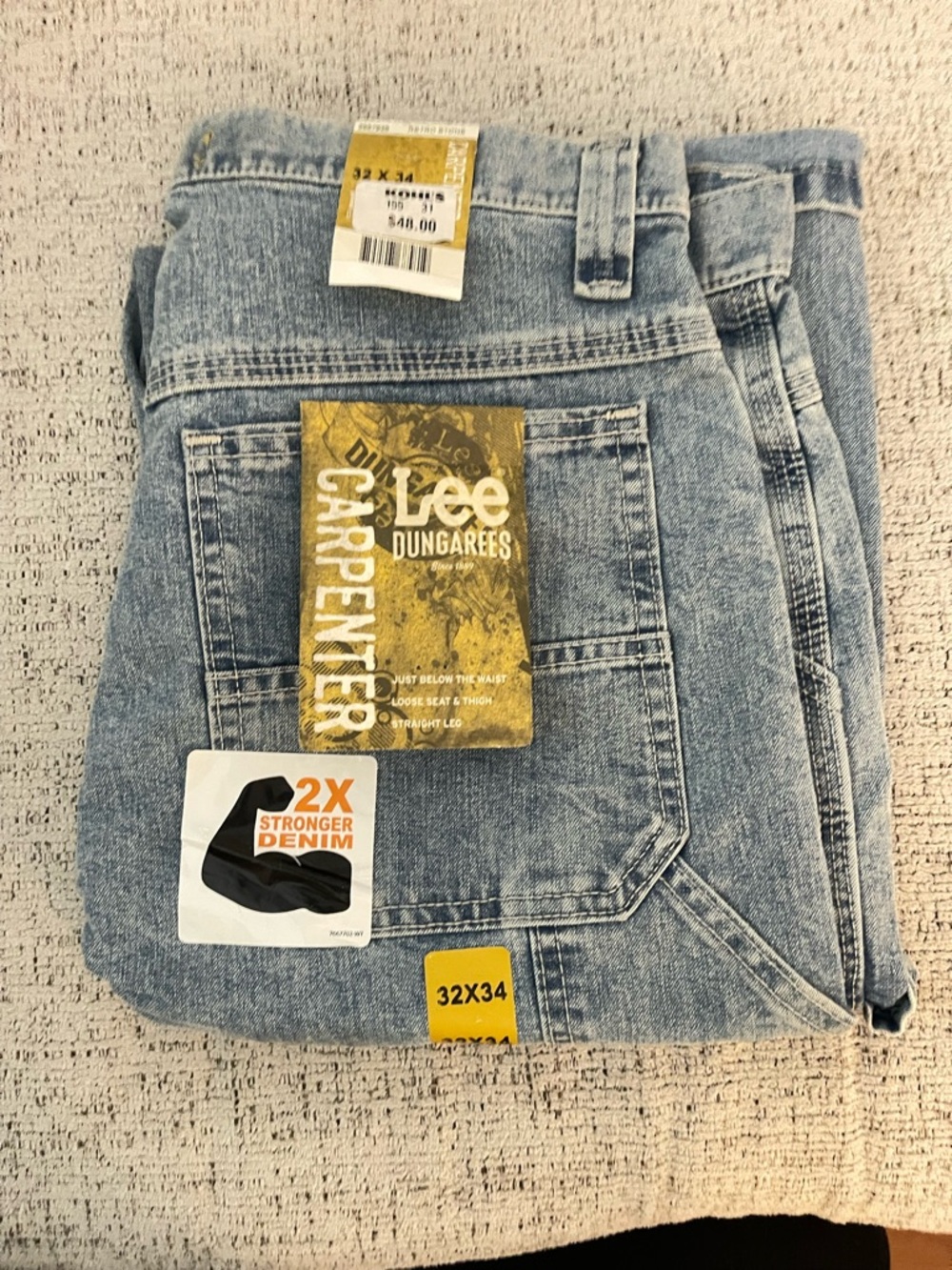 Lee Men's Light Blue Carpenter Straight Jeans